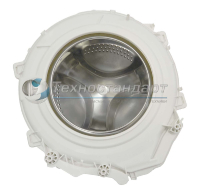 Бак стиральной машины Indesit в комплекте со шкивом, без тэна, глубина 33 см, для узких машин, код 118020